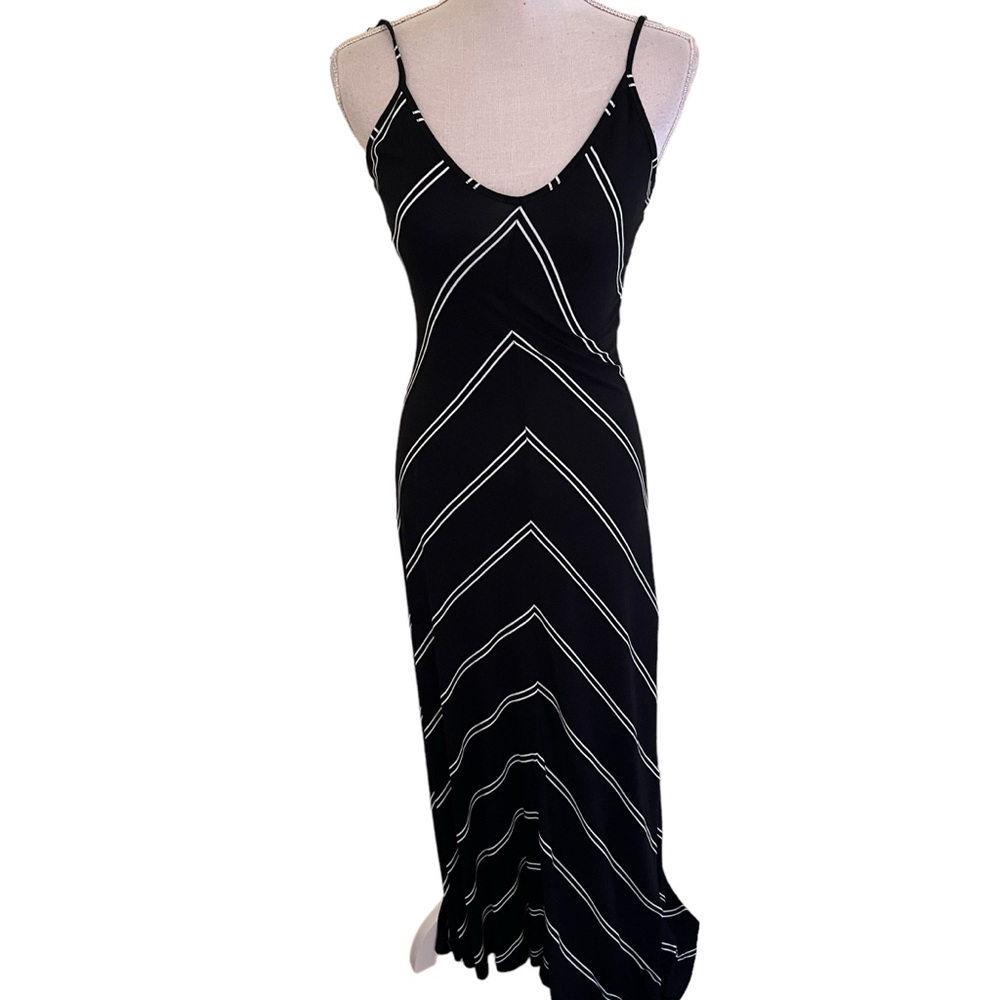LOFT Black and White Maxi Dress